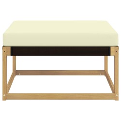 Pouf d'Extérieur Bois d'acacia massif et Textilène Blanc 626987626987
