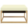 Pouf d'Extérieur Bois d'acacia massif et Textilène Blanc 626987626987