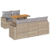 Salon de jardin avec coussins 6 pcs beige résine tressée 626989626989