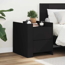 Table de chevet noir 45x50x50 cm bois d’ingénierie 626990626990