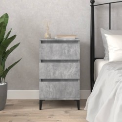 Table de chevet gris béton 40x35x70 cm bois d'ingénierie 626993626993