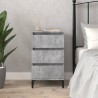 Table de chevet gris béton 40x35x70 cm bois d'ingénierie 626993626993