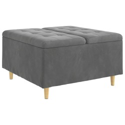 Pouf de rangement Gris foncé 80 x 80 x 45 cm Velours 626994626994