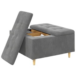 Pouf de rangement Gris foncé 80 x 80 x 45 cm Velours 626994626994