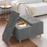 Pouf de rangement Gris foncé 80 x 80 x 45 cm Velours 626994626994