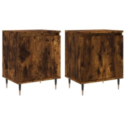 Tables de chevet 2 pcs chêne fumé 40x30x50 cm bois d'ingénierie 626996626996