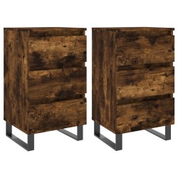 Tables de chevet 2 pcs chêne fumé 40x35x69 cm bois ingénierie 626997626997