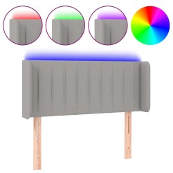 Tête de lit à LED Gris clair 103x16x78/88 cm Tissu 627003627003