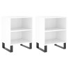 Tables de chevet 2pcs blanc brillant 40x30x50cm bois ingénierie 627004627004