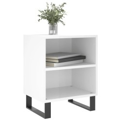 Tables de chevet 2pcs blanc brillant 40x30x50cm bois ingénierie 627004627004