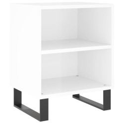 Tables de chevet 2pcs blanc brillant 40x30x50cm bois ingénierie 627004627004