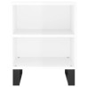 Tables de chevet 2pcs blanc brillant 40x30x50cm bois ingénierie 627004627004