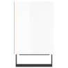 Tables de chevet 2pcs blanc brillant 40x30x50cm bois ingénierie 627004627004