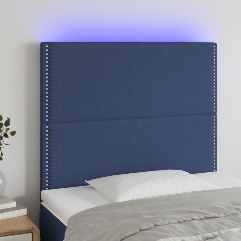 Tête de lit à LED Bleu 100x5x118/128 cm Tissu 627006627006