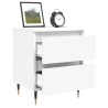 Table de chevet Blanc 40x35x50 cm Bois d’ingénierie 627010627010