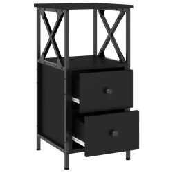 Table de chevet noir 34x35,5x70 cm bois d’ingénierie 627011627011