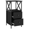 Table de chevet noir 34x35,5x70 cm bois d’ingénierie 627011627011