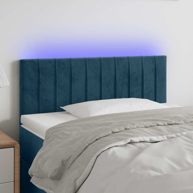 Tête de lit à LED Bleu foncé 80x5x78/88 cm Velours 627014627014