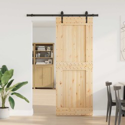 Porte coulissante NARVIK Naturel et noir 85 x 210 cm (152,5 cm) 627018627018