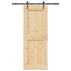 Porte coulissante NARVIK Naturel et noir 85 x 210 cm (152,5 cm) 627018627018