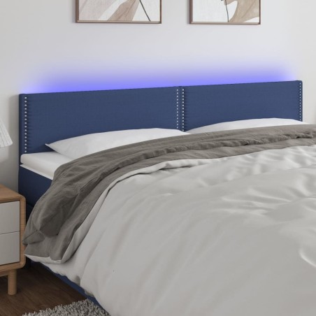 Tête de lit à LED Bleu 200x5x78/88 cm Tissu 627022627022