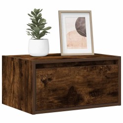 Table de chevet murale avec lumières LED chêne fumé 627027627027