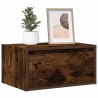 Table de chevet murale avec lumières LED chêne fumé 627027627027