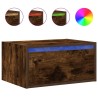 Table de chevet murale avec lumières LED chêne fumé 627027627027