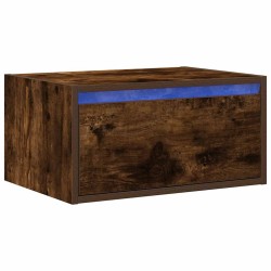 Table de chevet murale avec lumières LED chêne fumé 627027627027