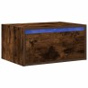 Table de chevet murale avec lumières LED chêne fumé 627027627027