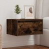 Table de chevet murale avec lumières LED chêne fumé 627027627027