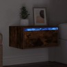 Table de chevet murale avec lumières LED chêne fumé 627027627027