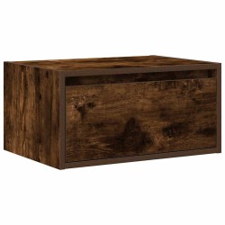 Table de chevet murale avec lumières LED chêne fumé 627027627027