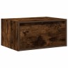 Table de chevet murale avec lumières LED chêne fumé 627027627027