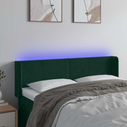 Tête de lit à LED Vert foncé 147x16x78/88 cm Velours 627028627028