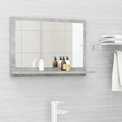Miroir de salle de bain Gris béton 60x10,5x37 cm Aggloméré 627031627031
