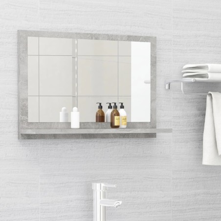 Miroir de salle de bain Gris béton 60x10,5x37 cm Aggloméré 627031627031