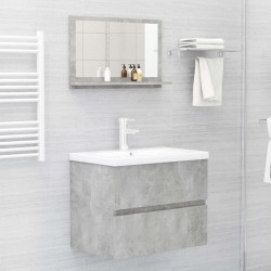 Miroir de salle de bain Gris béton 60x10,5x37 cm Aggloméré 627031627031