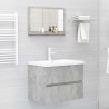 Miroir de salle de bain Gris béton 60x10,5x37 cm Aggloméré 627031627031
