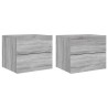Tables de chevet murales avec lumières LED 2 pcs sonoma gris 627034627034