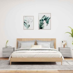 Tables de chevet murales avec lumières LED 2 pcs sonoma gris 627034627034
