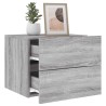 Tables de chevet murales avec lumières LED 2 pcs sonoma gris 627034627034