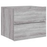 Tables de chevet murales avec lumières LED 2 pcs sonoma gris 627034627034