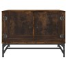 Table basse avec portes en verre chêne fumé 68,5x50x50 cm 627039627039