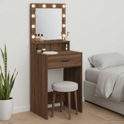 Table de Toilette Chêne brun 50 x 41 x 135 cm Bois d'ingénierie 627042627042