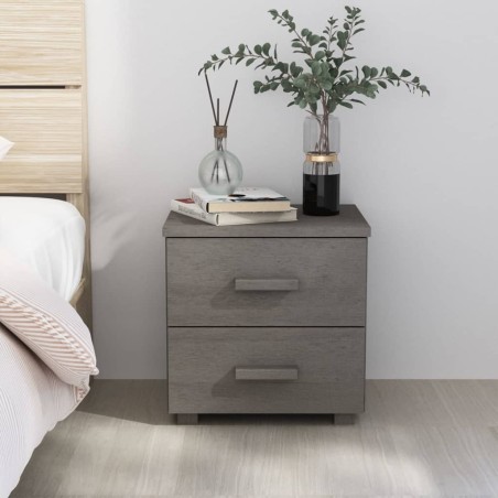 Table de chevet HAMAR Gris clair 40x35x44,5 cm Bois pin massif 627043627043