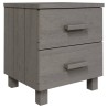 Table de chevet HAMAR Gris clair 40x35x44,5 cm Bois pin massif 627043627043