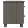 Table de chevet HAMAR Gris clair 40x35x44,5 cm Bois pin massif 627043627043