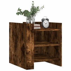 Table de chevet chêne fumé 45x50x50 cm bois d'ingénierie 627048627048