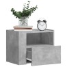Table de chevet murale gris béton 45x30x35 cm 627049627049